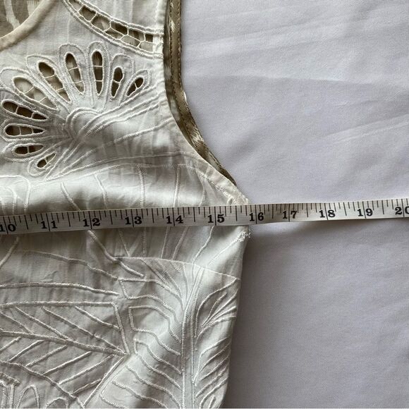 Andree DeLair x Anthropolgie Cream/ Tan Silk-Blend Sleeveless Maxi Dress Size 6 - Picture 13 of 16